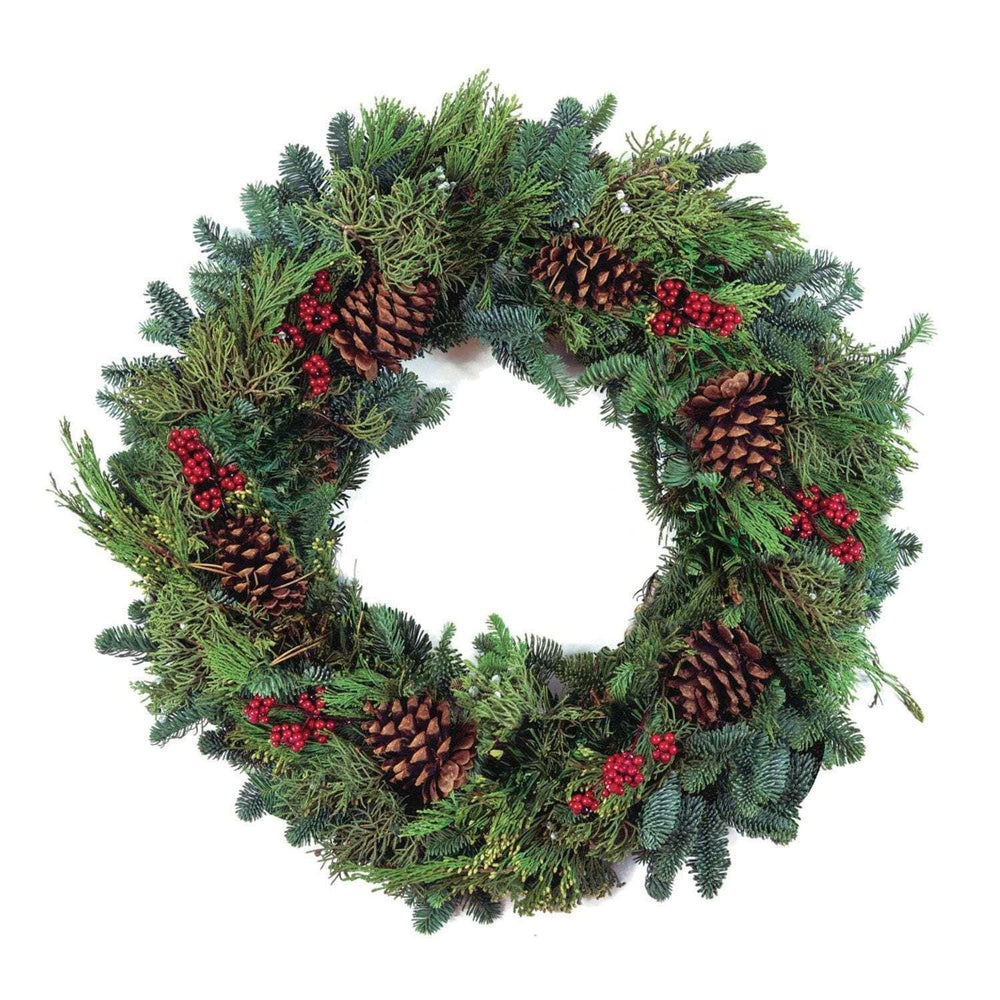 24" Premium Fresh Wreath - USA MEGA SHOP