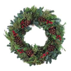 24" Premium Fresh Wreath - USA MEGA SHOP