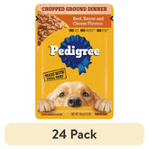 24pack_PedigreeChoppedGroundDinnerWetFoodwithBeef_Bacon_CheeseFlavor_3.5ozPouches_16Count - USA Mega Shop