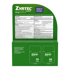 Zyrtec 24 Hour Allergy Relief Tablets with 10mg Cetirizine HCl, 120 ct. - USA MEGA SHOP