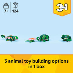 LEGO Creator 3 in 1 Turtle with a Water Lily Flower - Building Toy for Girls & Boys, Ages 7+ - Easter Basket Gift for Kids - Build a Chameleon, Frog, or Turtle - 31377