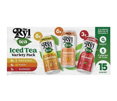 The Ryl Co. Iced Tea Variety, Half & Half Iced Tea, Peach Iced Tea, Raspberry Iced Tea, 15 pk./16 oz.