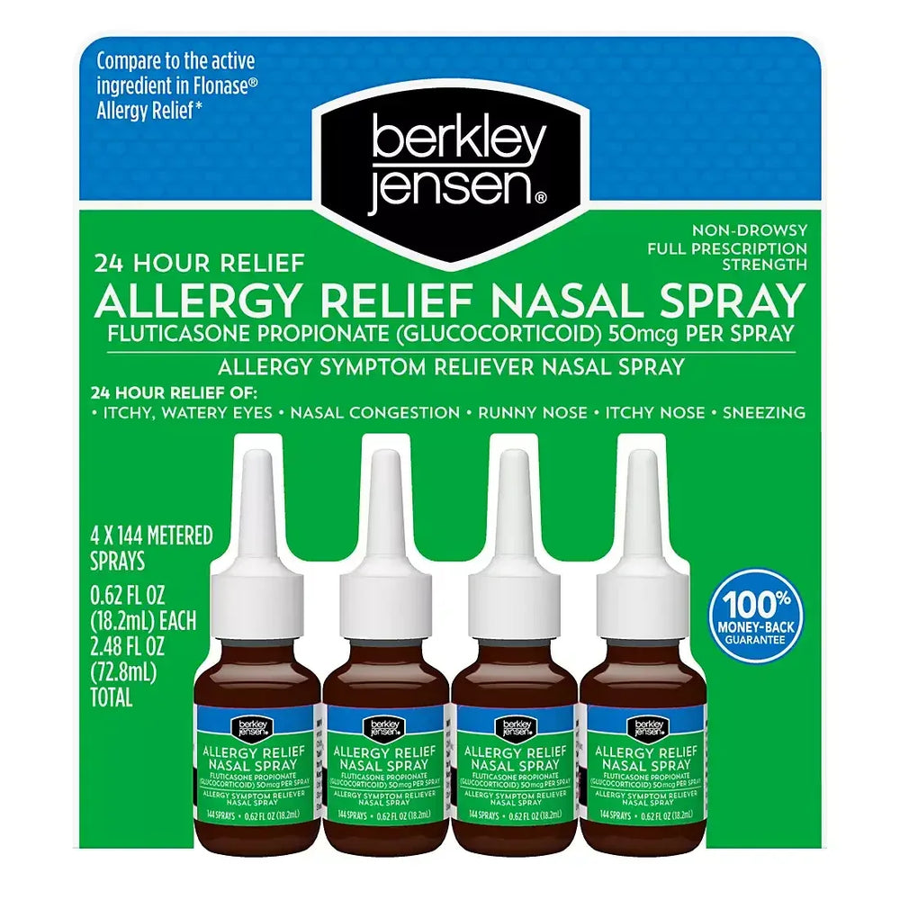Berkley Jensen 24-Hour Allergy Reliefy, Nasal Spray 4 ct. - USA MEGA SHOP