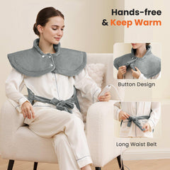 MaxKare Large Heating Pad with 4 Heat Settings & Auto Shut-off for Full Body Stress Relief, 24"x33"- Gray