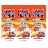 Children's Motrin Ibuprofen Kids Medicine, Berry Flavor, 3 x 4 fl. oz. - USA MEGA SHOP