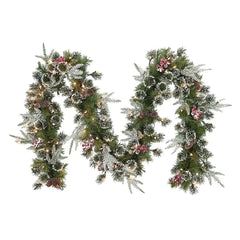 Puleo International 9' x 10" Decorated Christmas Garland with 100 ct. Lights - USA MEGA SHOP