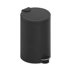 Innovaze 3.2 Gal./12-Liter and 0.8 Gal./3 Liter Stylish Round Shape Metal Step-on Trash Can Combo - Matte Black - USA MEGA SHOP