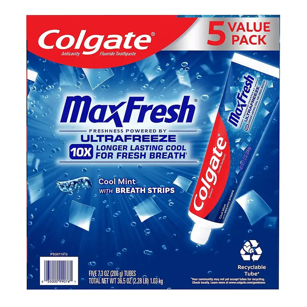 Colgate MaxFresh Cool Mint Toothpaste, 5 pk./7.3 oz. - USA MEGA SHOP