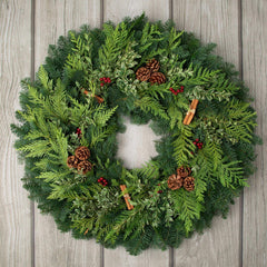 28" Fresh Cinnamon Stick Wreath and Birch Log Centerpiece Bundle - USA MEGA SHOP
