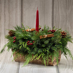 28" Fresh Cinnamon Stick Wreath and Birch Log Centerpiece Bundle - USA MEGA SHOP