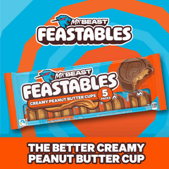 Feastables MrBeast Chocolate Peanut Butter Cups, 1.41 oz (40g), 5 Count