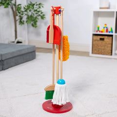 Melissa & Doug Dust! Sweep! Mop! 6-Pc Wood Pretend Play Preschool Cleaning Set - FSC Certified - USA MEGA SHOP