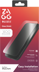 ZAGG InvisibleShield – Apple iPhone 16 & iPhone 15 Glass Shield Clear Screen Protector, Easy Installation with Precise Install Tray, 3x Stronger Glass, Impact & Scratch Protection