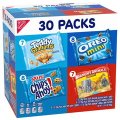 OREO, CHIPS AHOY!, Teddy Grahams Honey & Barnum'S Animal Crackers Variety Pack, 30 Snack Packs