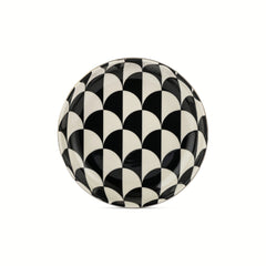 Thyme & Table Emmett 3-Piece Ceramic Nesting Low Bowl Set Black and White