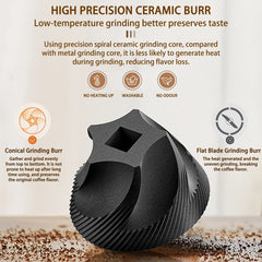 Hand Coffee Grinder, LHKLUK Adjustable Coffee Grinder, Textured ABS Body & Soda-Lime Glass, Ceramic Burr, Compact & Portable for Home/Outdoor/Cold Brew - USA MEGA SHOP
