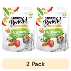Purina Beneful Baked Delights Snackers with Peanut Butter Flavor Soft Baked Treats for Dogs, 22 oz.