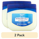 White petroleum jelly skin protectant jar with blue cap; 2-pack