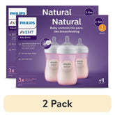 Philips Avent Natural baby bottle set, pink 9oz, medium flow nipples, 2-pack