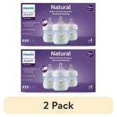 Philips Avent Natural baby bottles, blue, 2-pack box set with nipples