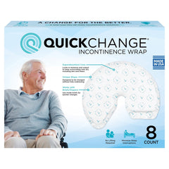 (2 pack) QuickChange Male Maximum Absorbency Incontinence Wrap, One-Size, 8 Count