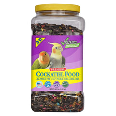 3-D Pet Products Premium Cockatiel Bird Food Seeds, with Probiotics, 4.5 lb. Stay Fresh Jar - USA MEGA SHOP