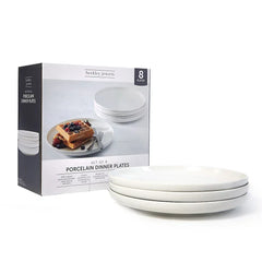 Berkley Jensen 10.5" Porcelain Dinner Plates, 8 pk. - White - USA MEGA SHOP
