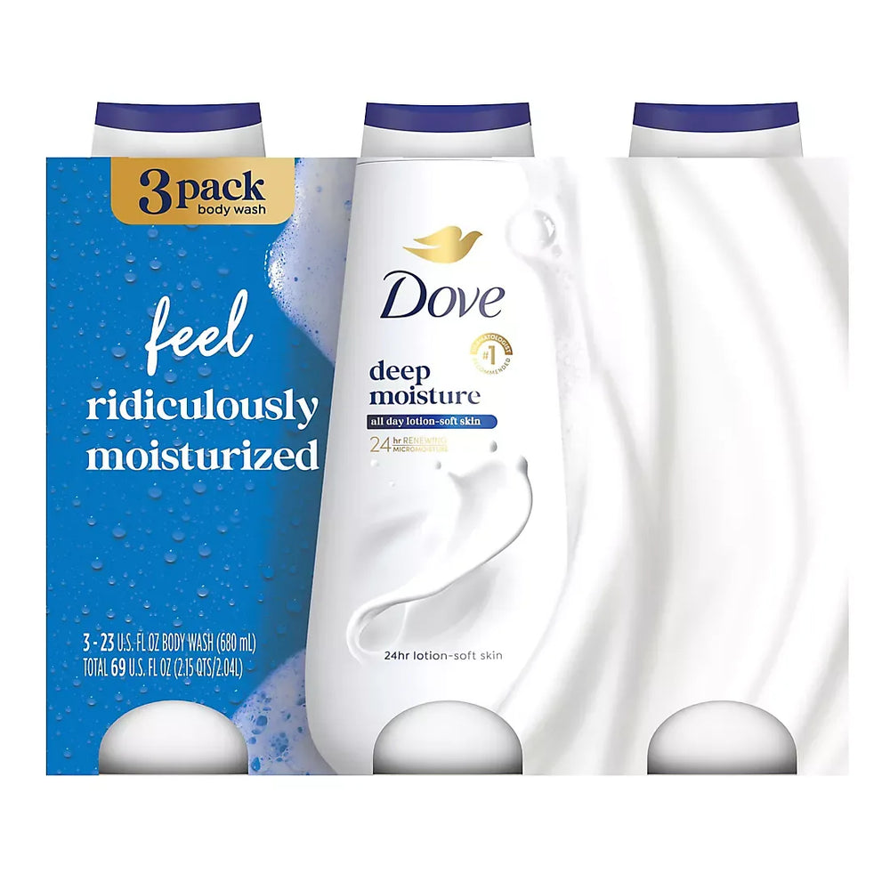 Dove Deep Moisture Renewing Body Wash, 3 pk./23 oz. - USA MEGA SHOP
