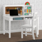 Delta Children Kids' Wood Desk with Hutch and Chair - White - USA MEGA SHOP