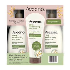 Aveeno Daily Moisturizing Body Lotion For Dry Skin, 2 pk./18 fl. oz. + 8 oz. Tube - USA MEGA SHOP