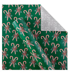Berkley Jensen 300 sq. ft. Reversible Christmas Gift Wrap, Candy Cane and Let It Snow - USA MEGA SHOP