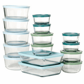 Anchor Hocking 32-Piece Glass Food Storage Containers with Colorful BPA-Free Lids