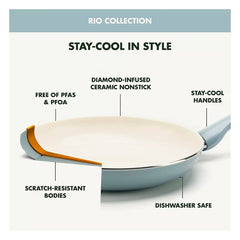 GreenPan Rio 10-Pc. Cookware Set - Blue - USA MEGA SHOP