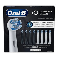 Oral-B iO Ultimate Clean Replacement Brush Heads, Black and White, 8 ct. - USA MEGA SHOP
