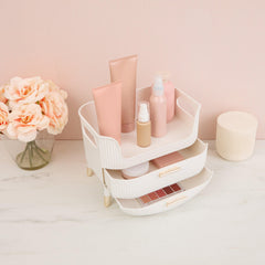 Organizador de belleza de lujo con cajones de almacenamiento de maquillaje versátiles