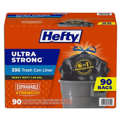 Hefty Ultra Strong Large Trash Can Liners, 90 ct./33 gal. - USA MEGA SHOP