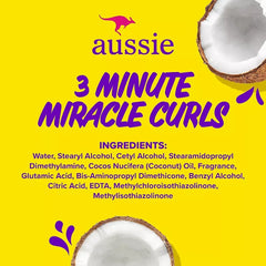 Aussie 3 Minute Miracle Curls Detangling Deep Conditioner Treatment with Coconut Oil, 2 pk./16 oz.
