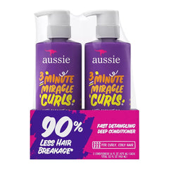 Aussie 3 Minute Miracle Curls Detangling Deep Conditioner Treatment with Coconut Oil, 2 pk./16 oz. - USA MEGA SHOP