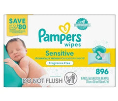 Pampers Baby Wipes Sensitive Fragrance Free with Pop-Top, 16 pk./896 ct.