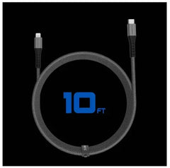 Tzumi PWRSync 10' Tough Lightning to USB-C Cable - Black