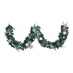Berkley Jensen 9' Faux Floral Garland With LED Lights - USA MEGA SHOP