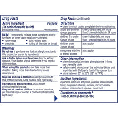Claritin Children's 24 Hour Chewables, Grape Flavor, 5mg Tablets, 80 ct.