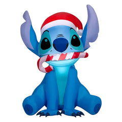 Disney Christmas 3' Inflatable Stitch in Santa Hat