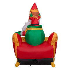 Gemmy Christmas 3.5' Inflatable Santa and Elf in Sleigh - USA MEGA SHOP