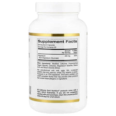 California Gold Nutrition, Magnesium Glycinate, 180 Veggie Capsules (133 mg per Capsule)