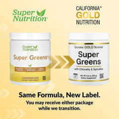 California Gold Nutrition, Super Greens with Spirulina, Chlorella, Kelp, and Apple Pectin, 8.8 oz (250 g)