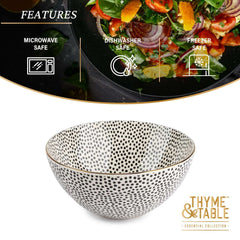 Thyme & Table Dot Large Ceramic Bowl Black and White