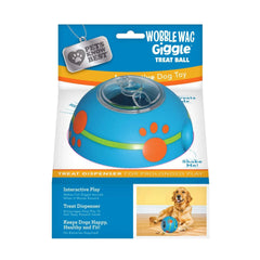 Pets Know Best Wobble Wag Giggle Treat Ball, Interactive Dog Toy & Treat Dispenser, Blue