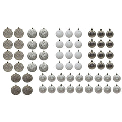 62 Count White and Gold Shatterproof Christmas Ornaments, by My Texas House