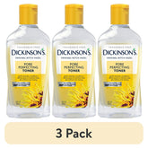 Dickinson's pore perfecting witch hazel toner 3-pack, three fragrance-free bottles